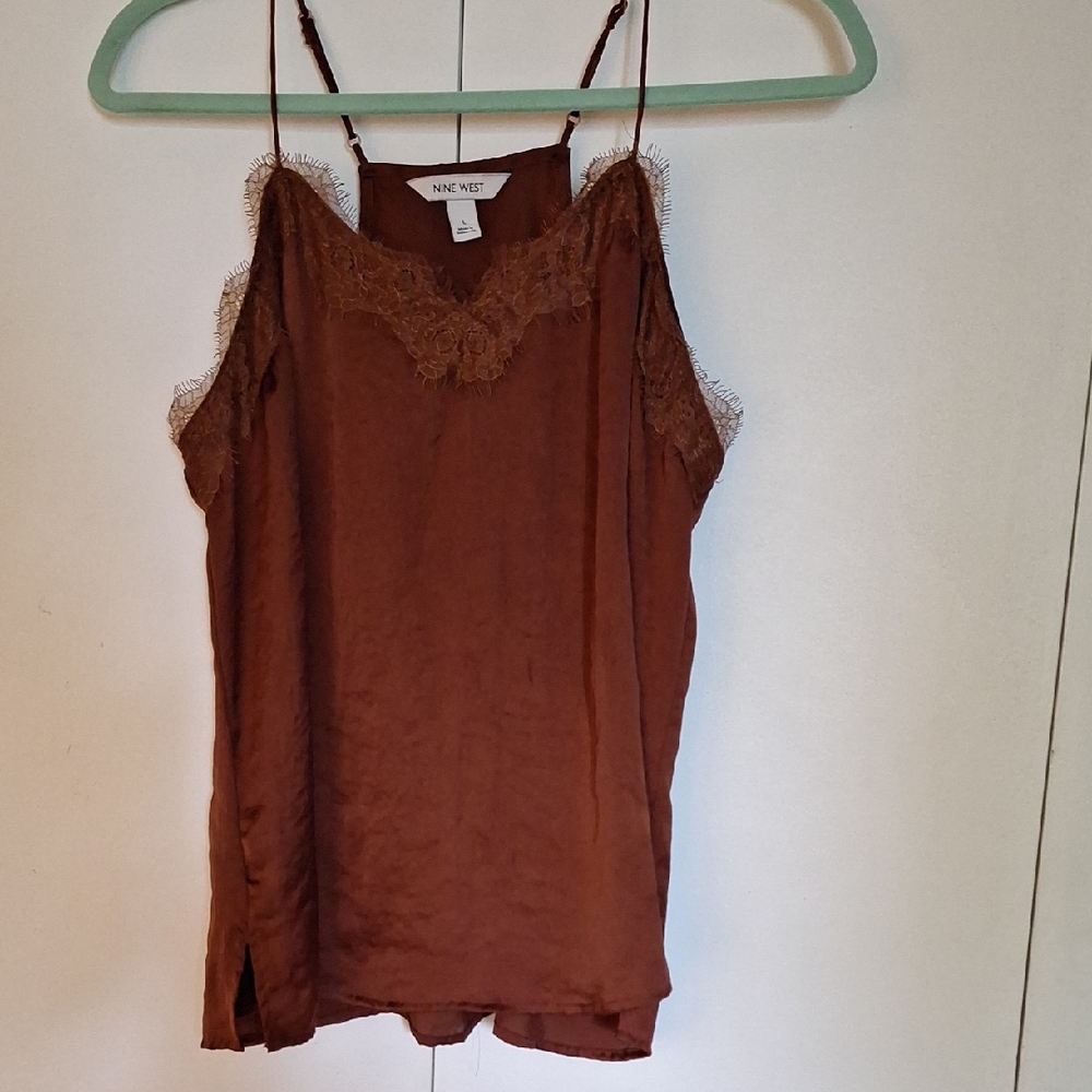 Nine West Brown Lace Trim Camisole